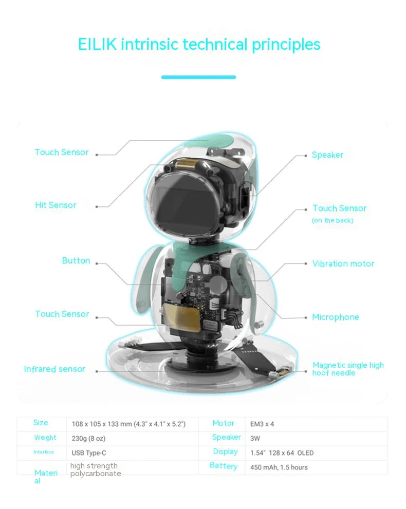 Eilik Smart Robot Pet Ai Emotional Interaction Companion Desktop Toy custom Robot Long Battery Life Gifts For Home Robot gift
